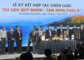 Đại diện tập đoàn Hưng Thịnh, UBND TP Quy Nhơn, BCG ký kết thỏa thuận hợp tác phát triển du lịch. Ảnh: A.Hưng.